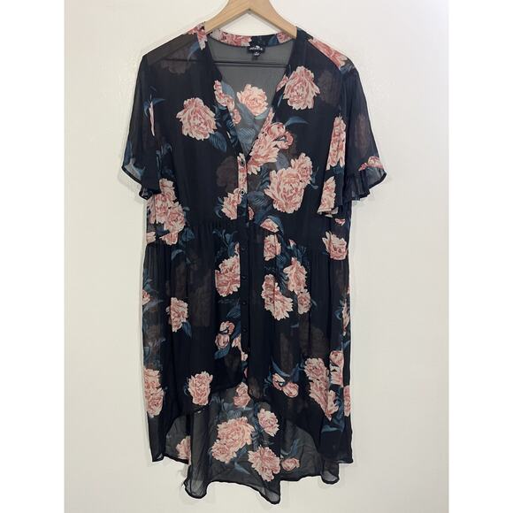 Romance Cottage Boho Fairy Grunge Whimsigoth Sheer Floral Doll Dress 1 Victorian - Picture 1 of 15